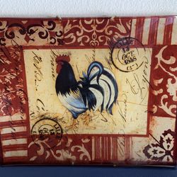 Vintage Glass Rooster Wall Decoration 