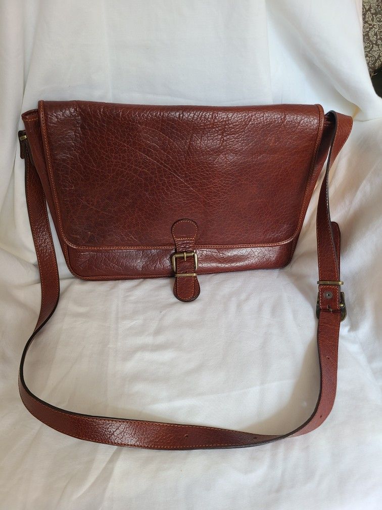 Vintage Wilson Leather brown big messenger bag unisex work school bag laptop