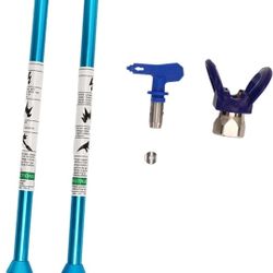 2Pcs Spray Extension Rod, Stainless Steel Durable Sprayer Tip Extension Pole for