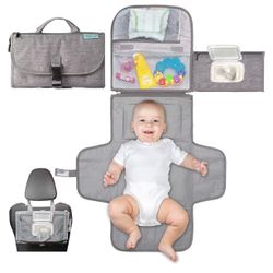 Portable Diaper Changing Pad - Baby Diaper Changer Travel Bag with Wipes Pocket, Smart Design Portable Changing Mat, Infant Travel Station Kit