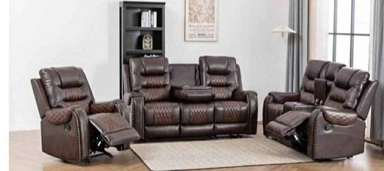 Sofa set recliner 3pcs manual brand new in box