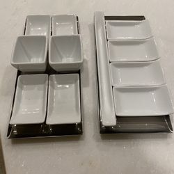 2 Sets Of Sushi Or Appetizer Platters 