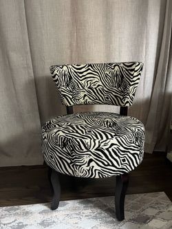 Designer, zebra animal print chair