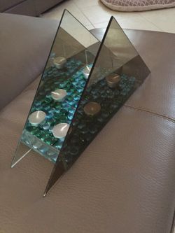 Glass candle holder