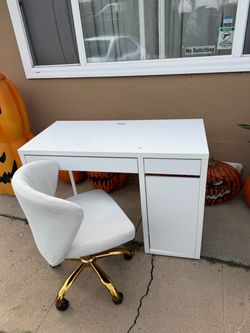 White Desk and Chair Set