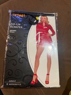 Spirit Halloween Red Zip-Up Romper Costume Medium