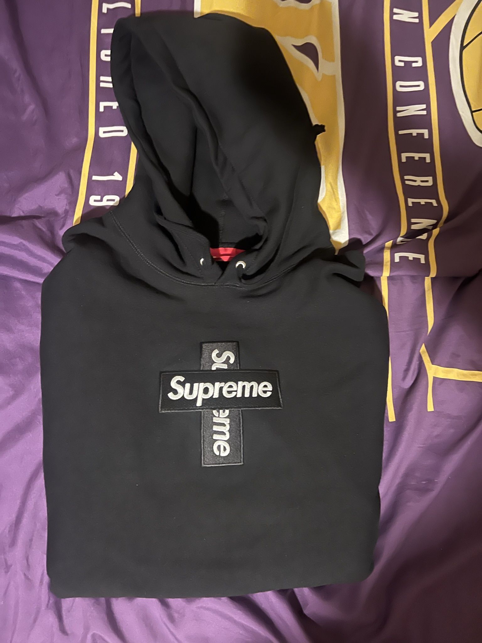 Supreme Cross Box Logo Hooded Sweatshirt