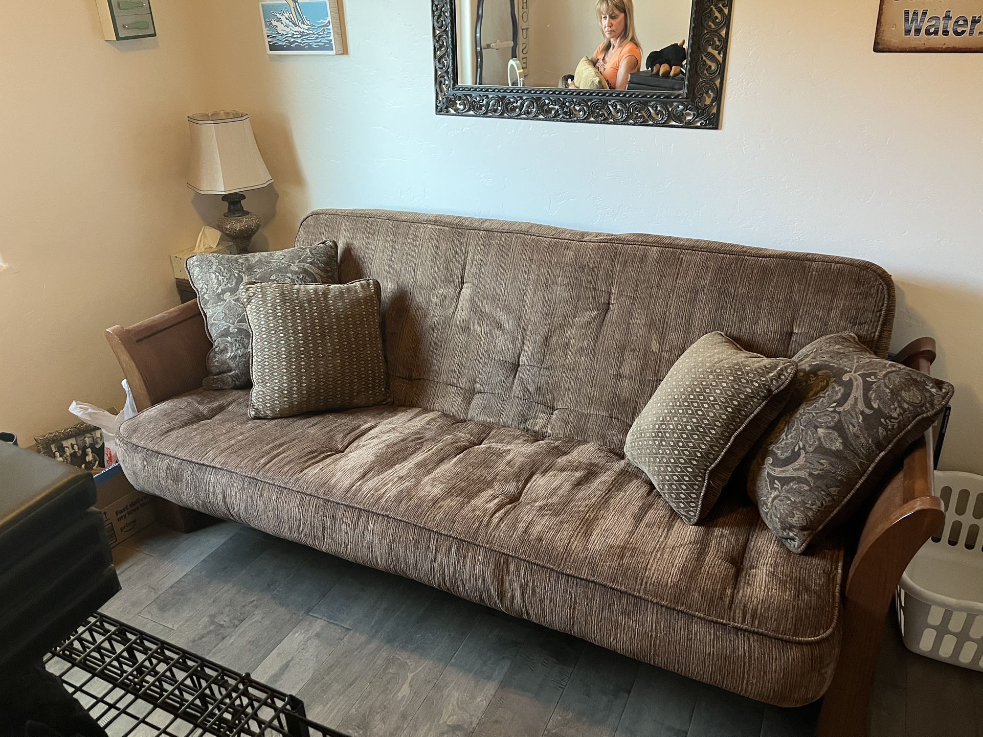Walnut Real Wood Queen Size Futon