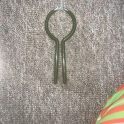 Vintage 60s Cushion Rubber Coated Jar Wrench Lid Remover Canning Opener Green. Has some rust from age 