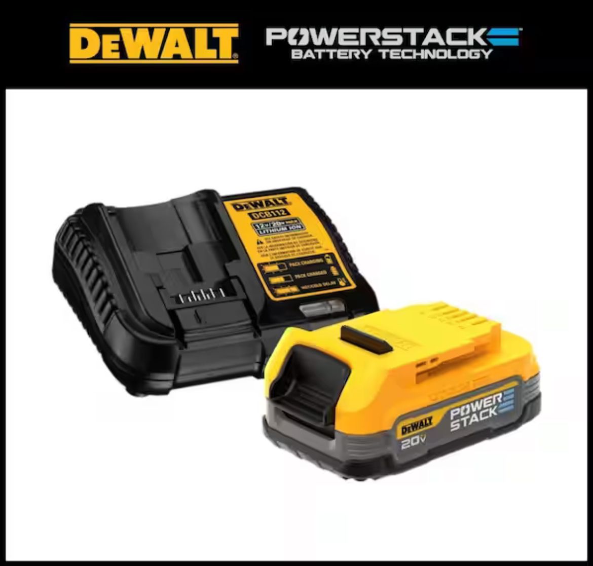 DEWALT 20VMAX* Starter Kit w POWERSTACK™ Battery&Charger#4423(DCBP034C)