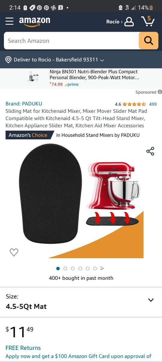 SIUDANGKA Mixer Slider Mat For Kitchenaid 4.5-5 Qt Tilt-Head Stand Mixer,  Mixer Mover Sliding Mat Pad Appliance Slider Compatible With Ki for Sale in  Bakersfield, CA - OfferUp