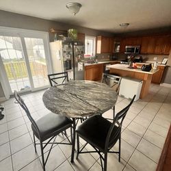Marble Dining Table And 4 Chairs 