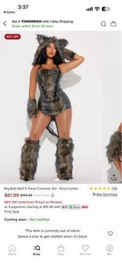 Wolf costume fashion nova