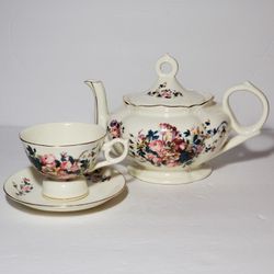 Vintage Lefton Musical Teapot and Teacup