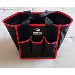 Husky 7 Pocket Toolbox Open Tool Tote Bag Organizer
