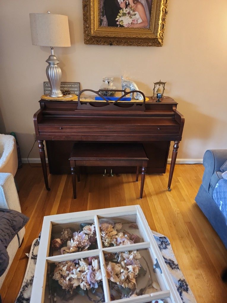 Upright Piano With Bench In Great Shape, Needs Tuning