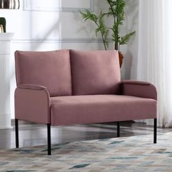 NEW Pink 45.7 in. W Square Arm Velvet Modern Rectangle Sofa