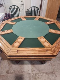 3 in 1 game table Poker, Bumper Pool ,puzzle or dinning table