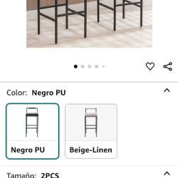 Set of 2 Black Bar Stools