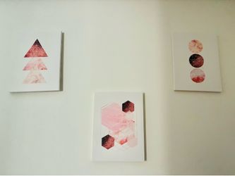 Set of 3 Modern Geometric Canvas Print