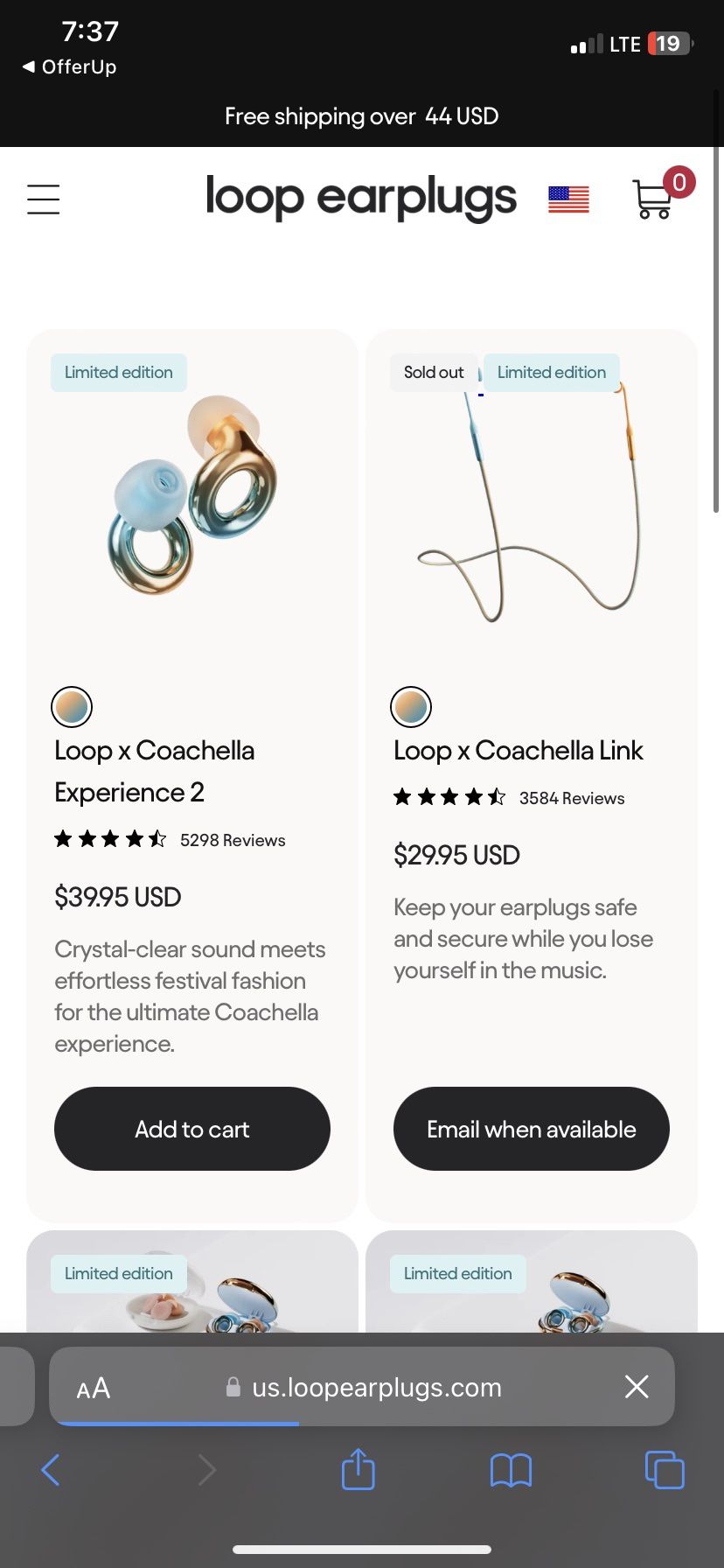 Loop X Coachella Link & Experience 2 Noise Cancelling Earplugs