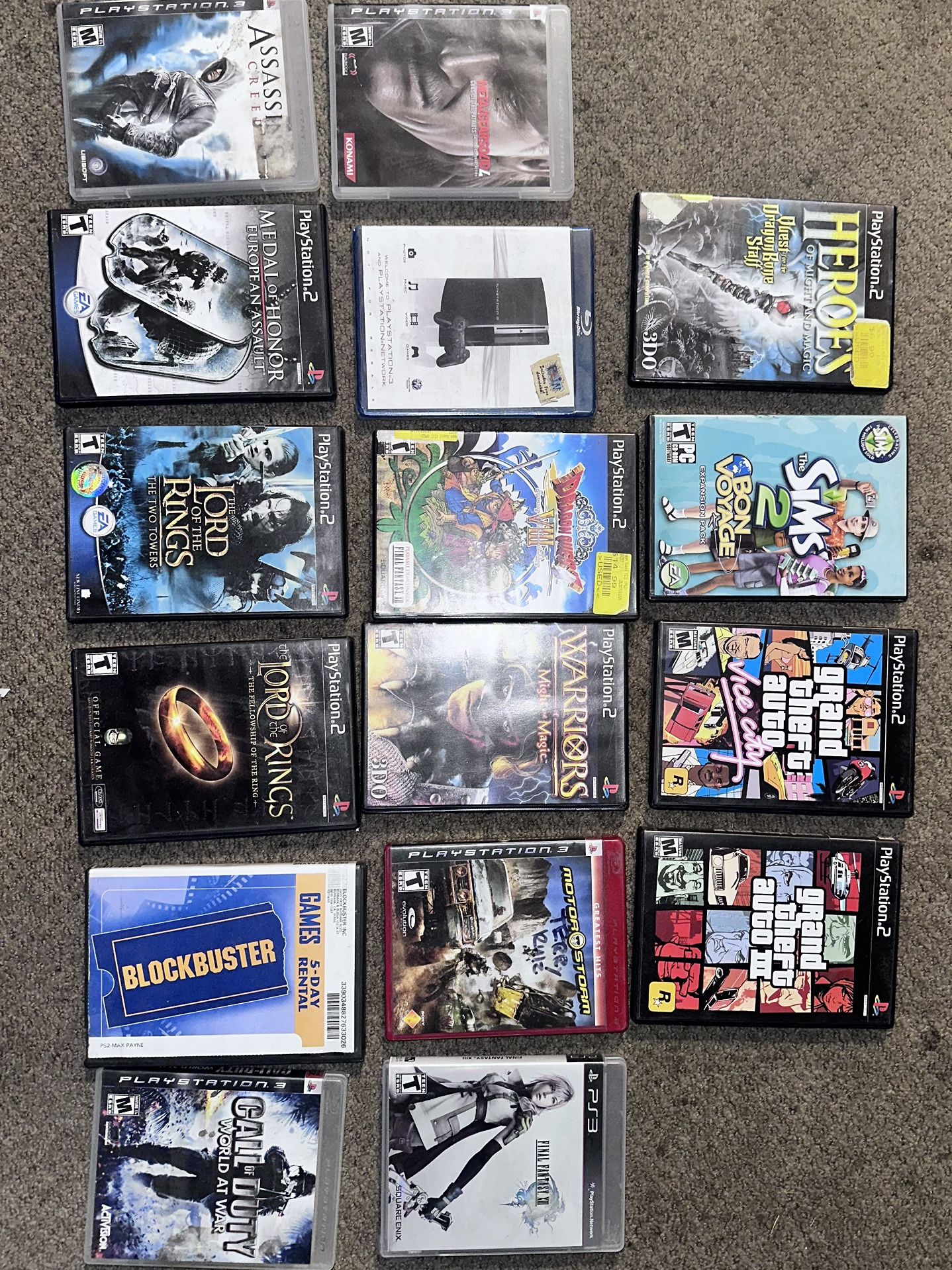 PS2 & PS3 Game Lot – 16 Games – Tested & Working