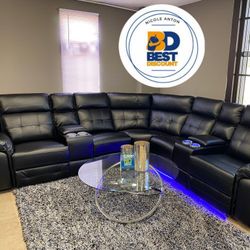Black Reclining Sectional 🖤🛋️