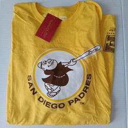 Padres XXL Mitchell and Ness Men's Basic Logo Cooperstown Tee