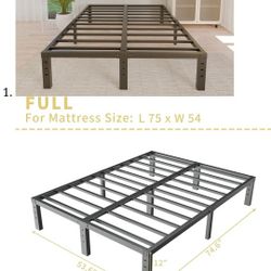 Brand NEW! Full Sized Heavy Duty Bedframe. No Box spring Needed. Provides Extra Storage.