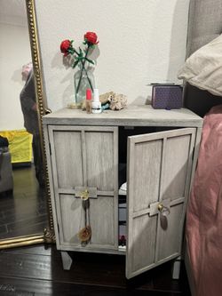 2 Grey Nightstands 