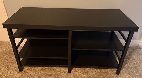 2 Black TV Stand with Open Shelves