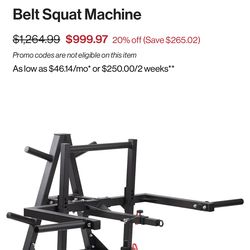 Belt squat machine