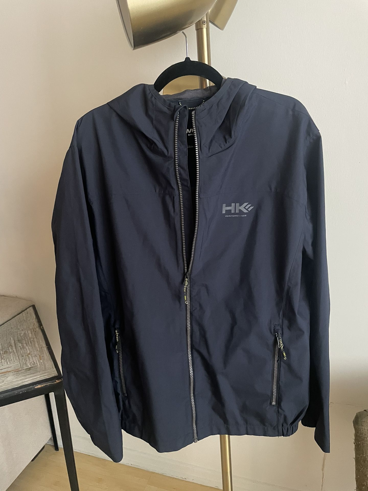 MENS ZIP UP HOODED RAIN JACKET
