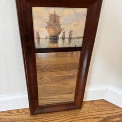 Antique Hanging Entry Hall/Foyer Mirror-18” x 9”
