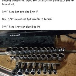 Snap On Socket Sets And Flex Head Ratchet