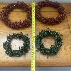 Pottery Barn Red  glass Pepper  Berry Green Brown