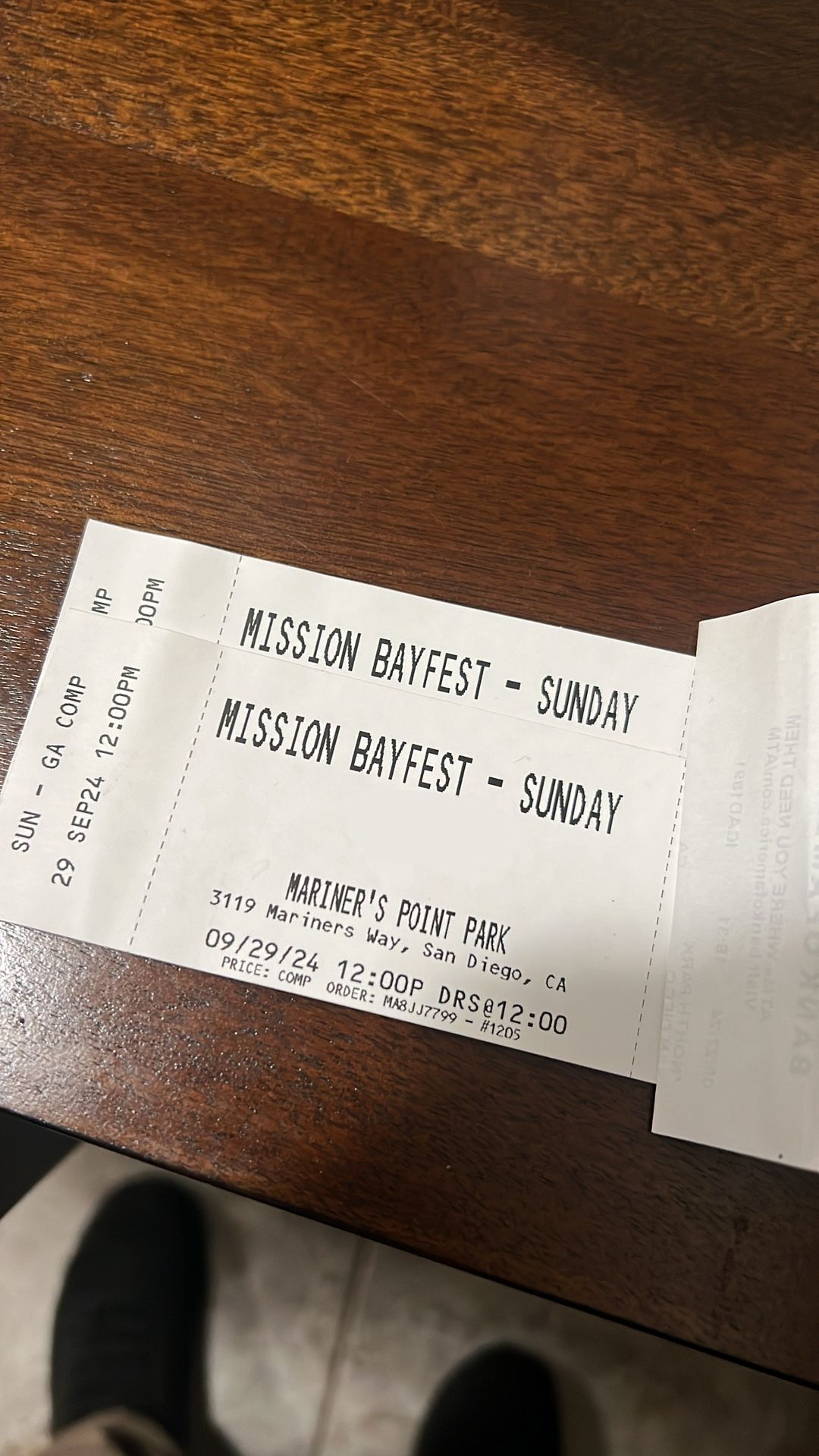 Mission Bayfest - Two Sunday Single Day Tickets