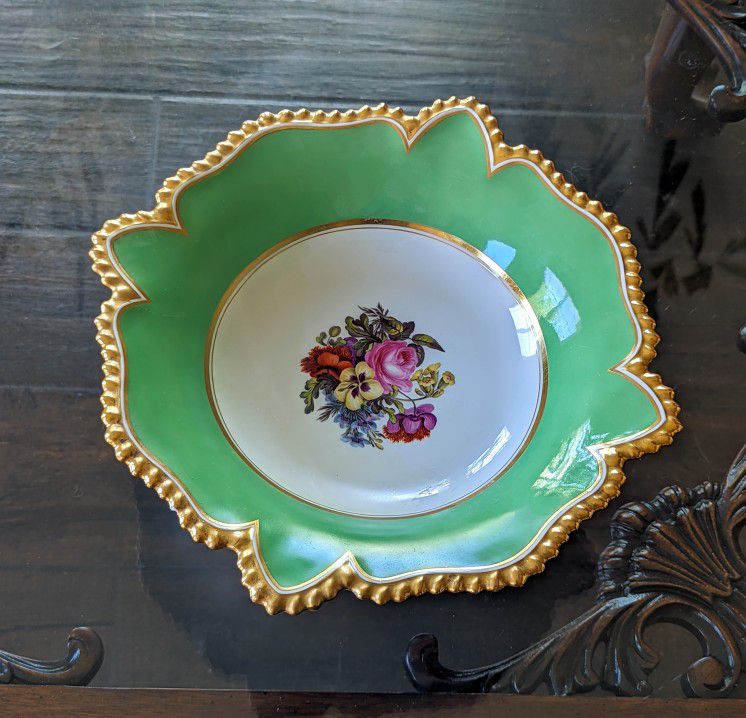 1800s Inch Porcelain Dish Floral Candy Bowl  