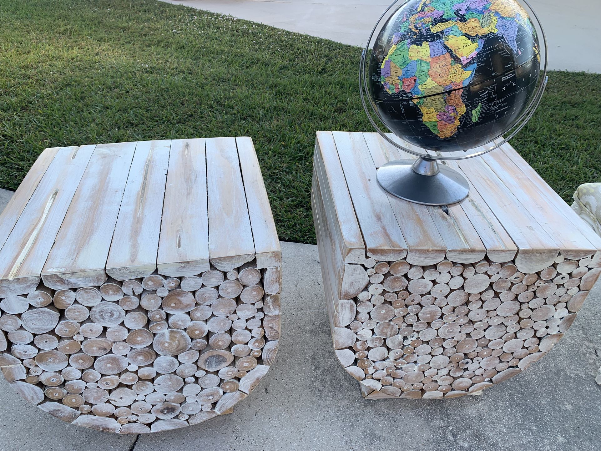 Wood Side Tables Set