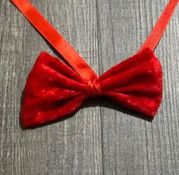 Red Velvet Tie on Bow Tie for Costumes & Dress Up