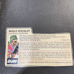 Gi Joe File Card