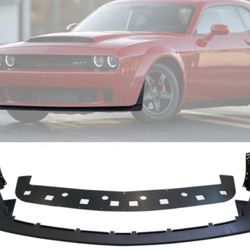 Fits 18-22 Dodge Challenger Demon Front Bumper Lip DM Style Textured Black PP