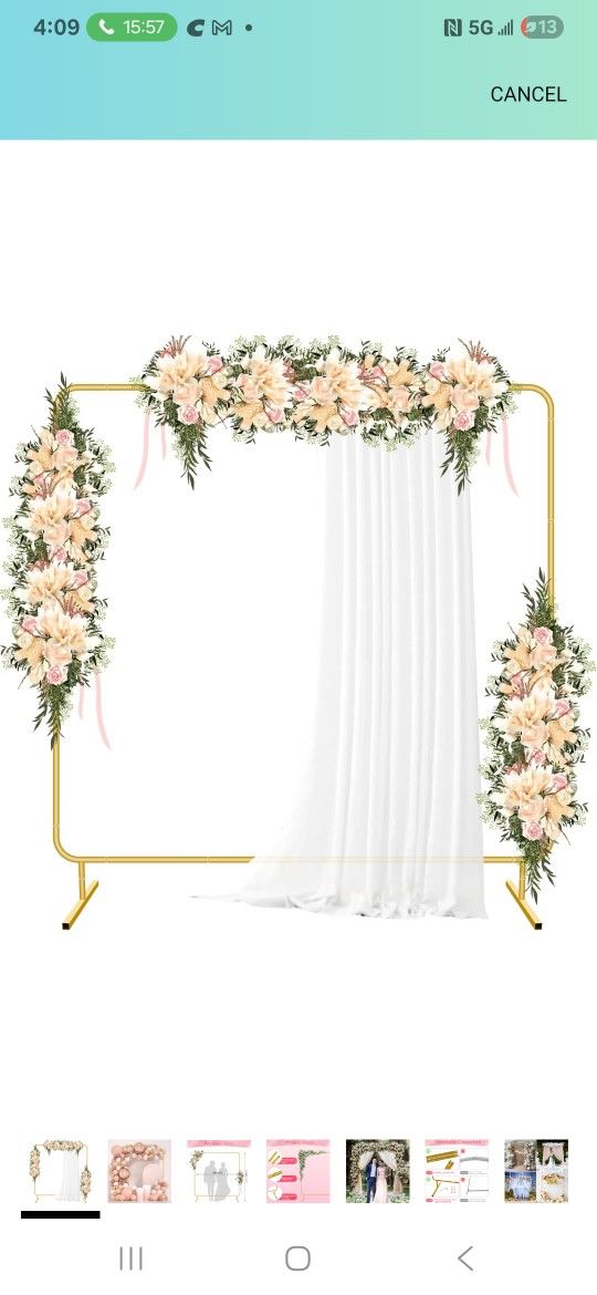 Gold Arch 6.5 Ft For Wedding, Quinceanera Or Any Special Ocassion