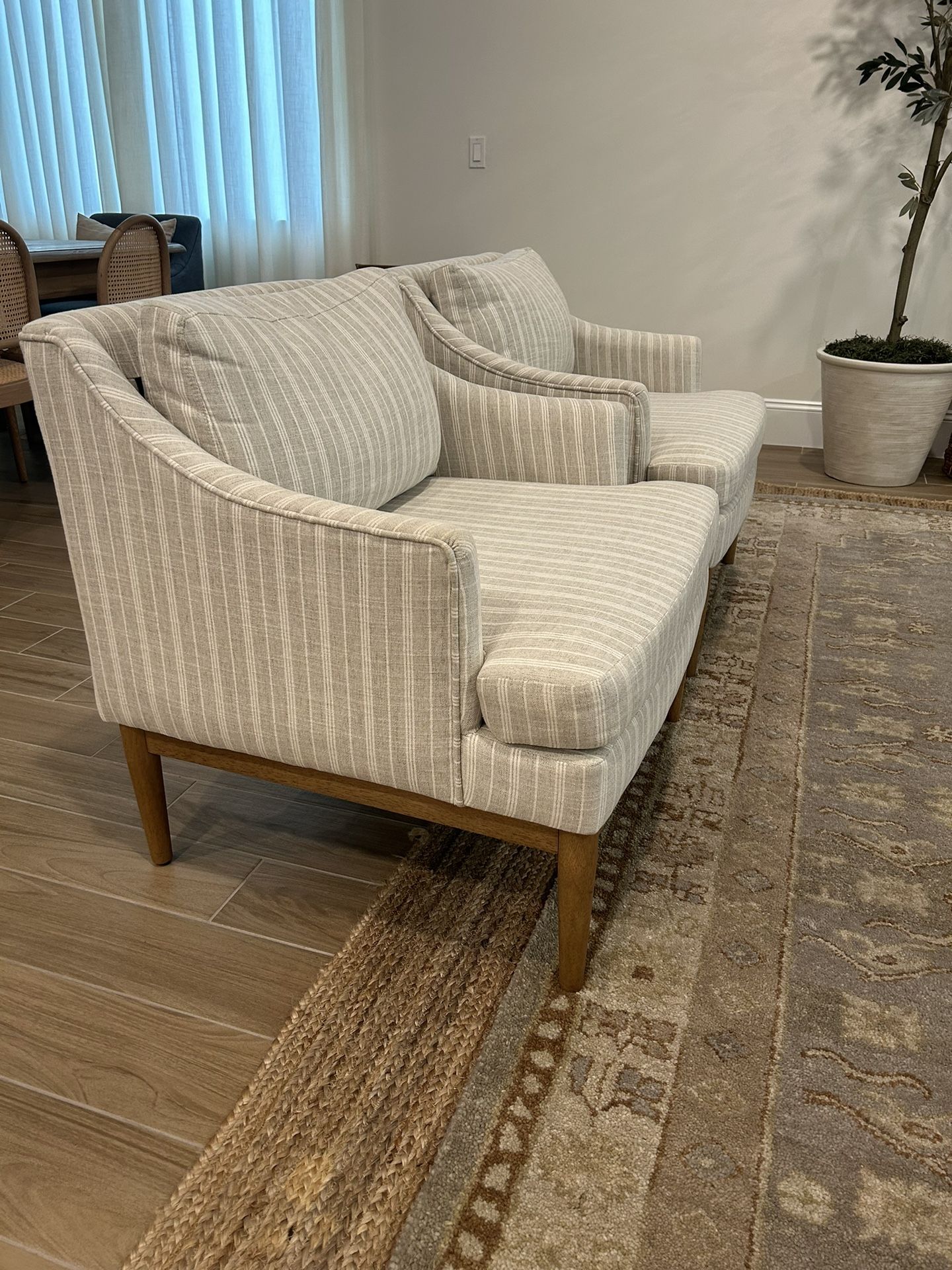 Howell Upholstered Accent Chair with Wood Base Threshold for Sale in