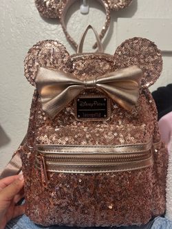 Rose gold Disney sequin Loungefly backpack