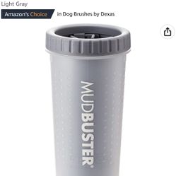 Dexas MudBuster Portable Dog Paw Washer/Paw Cleaner, Large, Light Gray
