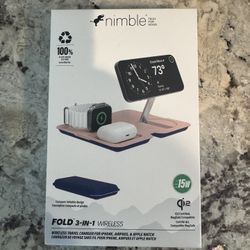 Nimble Fold 3-in-1 Fold Wireless Charger Blue  The perfect all in one charger!