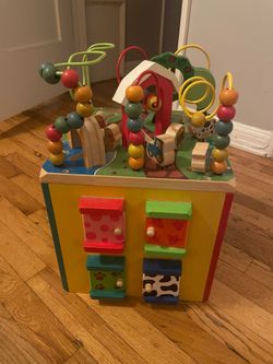 Large Wooden Activity Cube For Toddlers