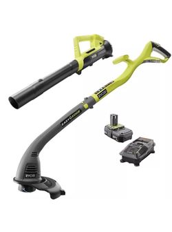 Ryobi P2036 ONE+ 18-Volt Lithium-Ion String Trimmer/Edger and Blower Combo Kit 2.0 Ah Battery and Charger Included