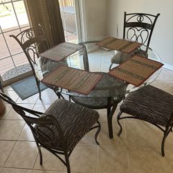 Beautiful Glass Top Dining Table With 4 Chairs